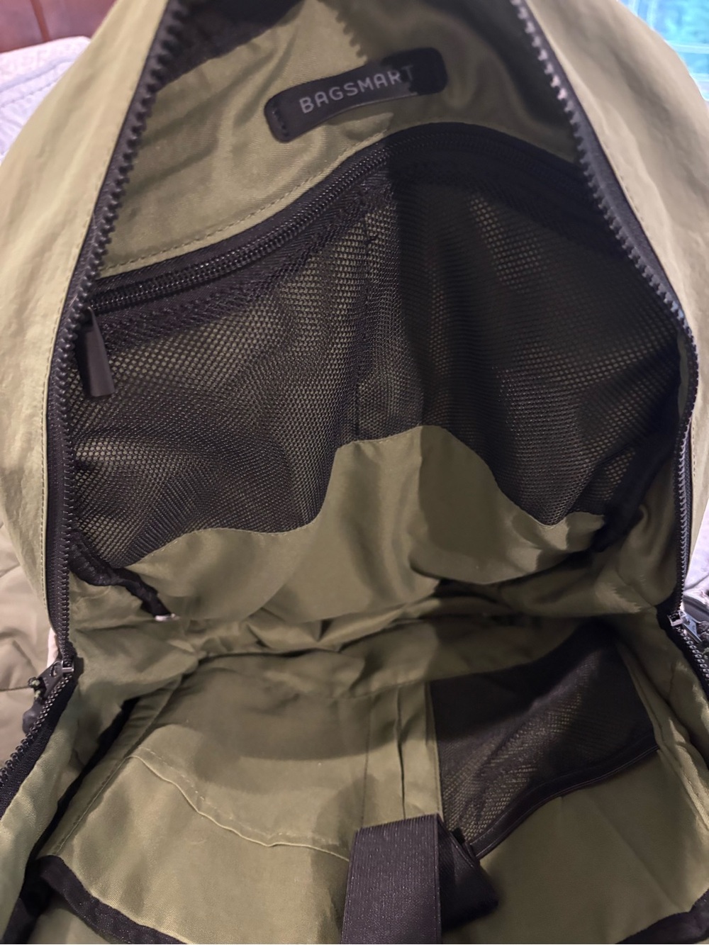 Bagsmart Paz Quilted Olive & Beige Backpack - Picture 4 of 4